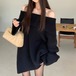 2色／ビッグシルエットオフショルニット ・13251