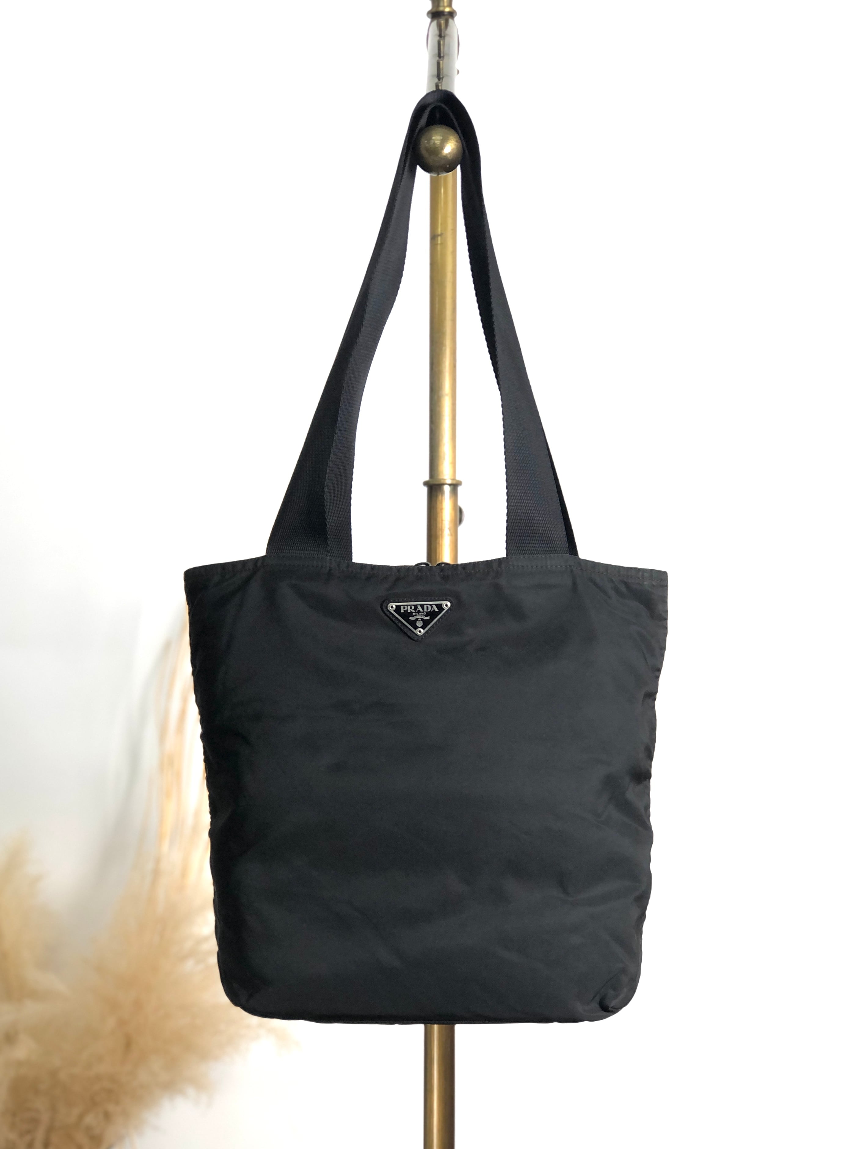 PRADA プラダ トートバッグ ブラック トライアングルロゴ ナイロン vintage ヴィンテージ オールド dmp62y