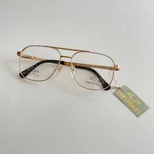 -DEAD STOCK- CHEVROLET GLASSES " TEARDROP TYPE" -GOLD-