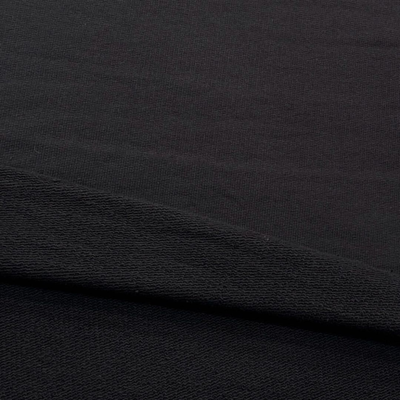 ★TC714◆1.5m◆綿100%ど詰め裏毛ニット生地◆ブラック