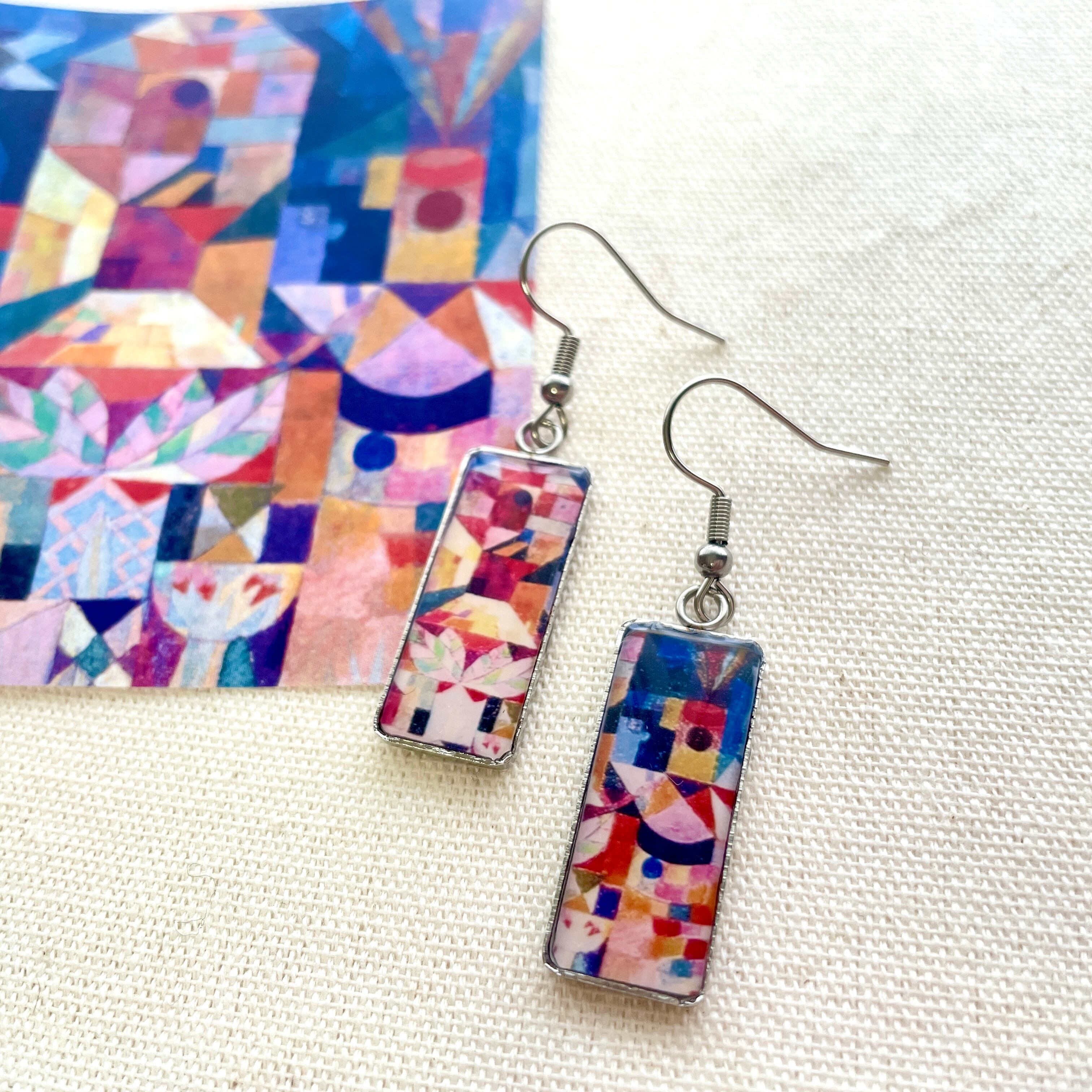 ピアス&ブローチ付き　水彩アート　原画　手描き　アクセサリー　イラスト b5f8c36bd6e06c359ee862d500f8a5