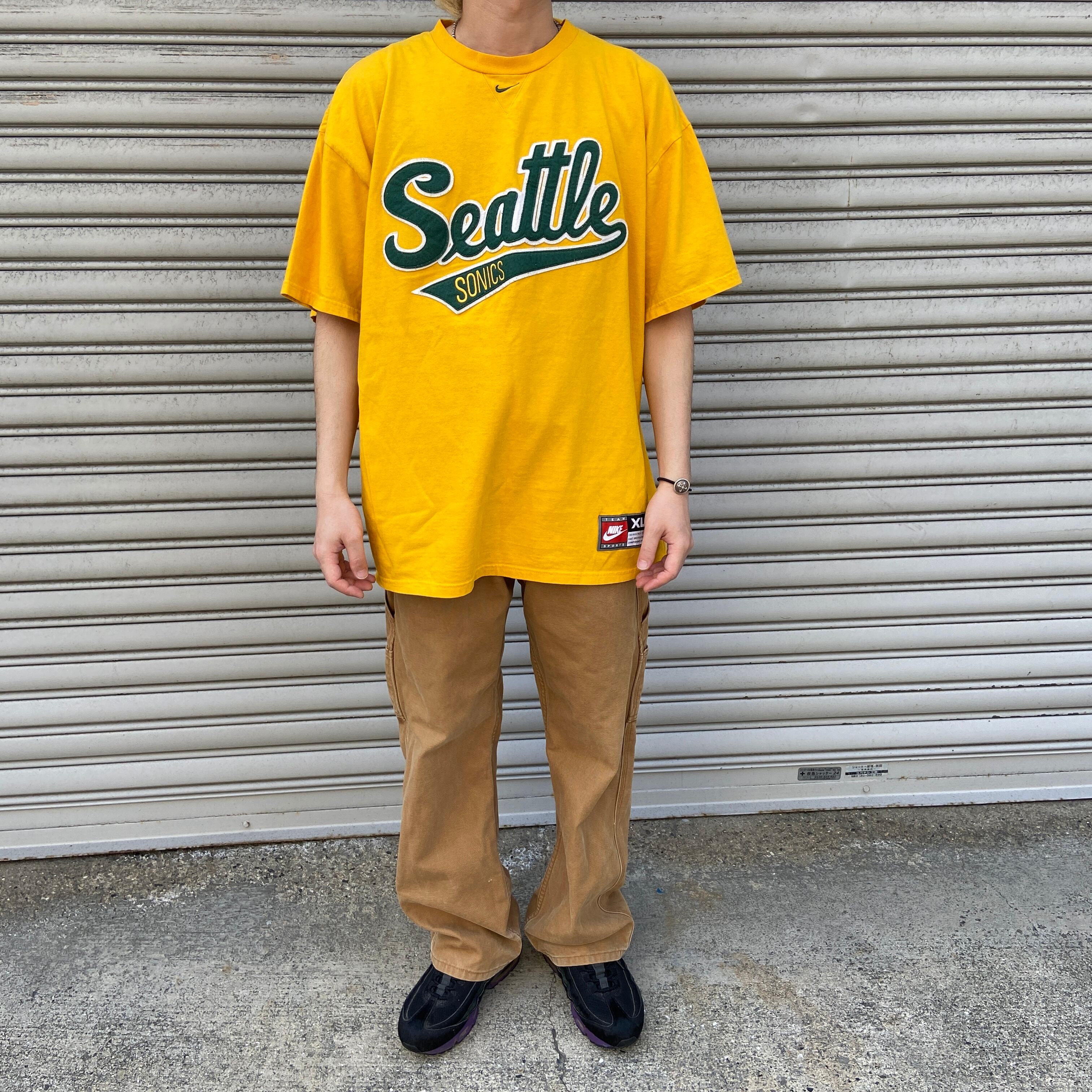 90s NIKE ナイキ NBA レタードワッペンTシャツ マスタード XL | 古着屋 Uan