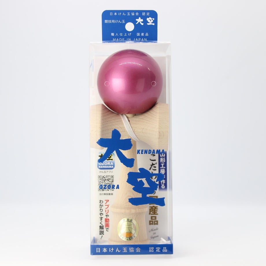 カラフル木製（ピンク入り希少）　 けん玉5連　大空 競技用けん玉「大空」ピンク 山形工房｜YAMAGATA カラフル木製（ピンク