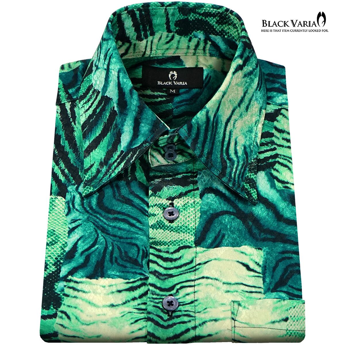 BLACK VARIA ブラックバリア サテンシャツ ドゥエボットーニ タイガー