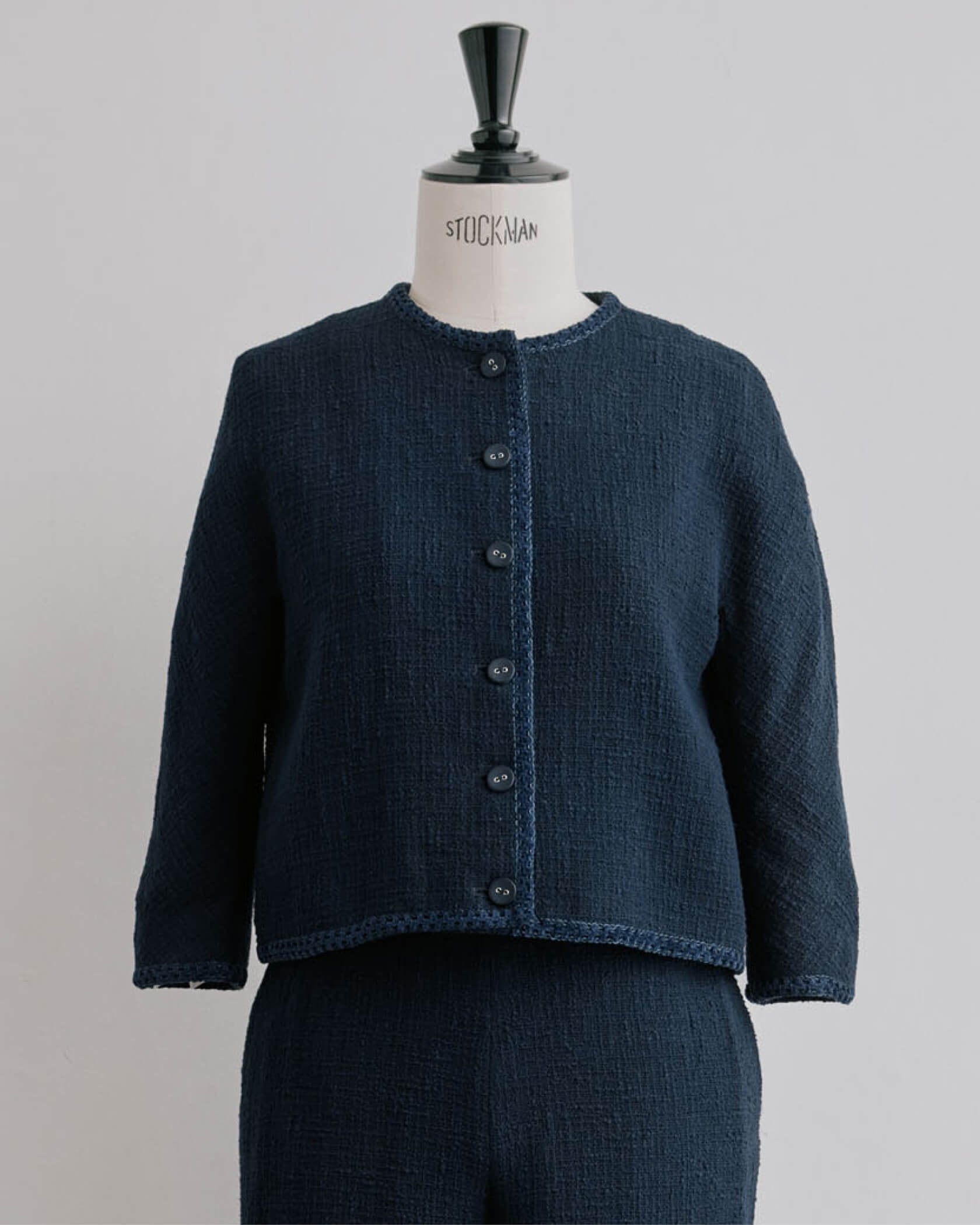 tweed single breasted jacket