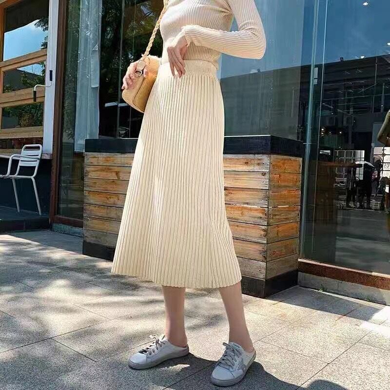リブニットスカート