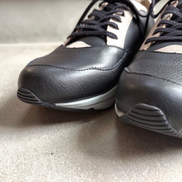 men's HAND MADE leatherスニーカー　Vibram sole　Black