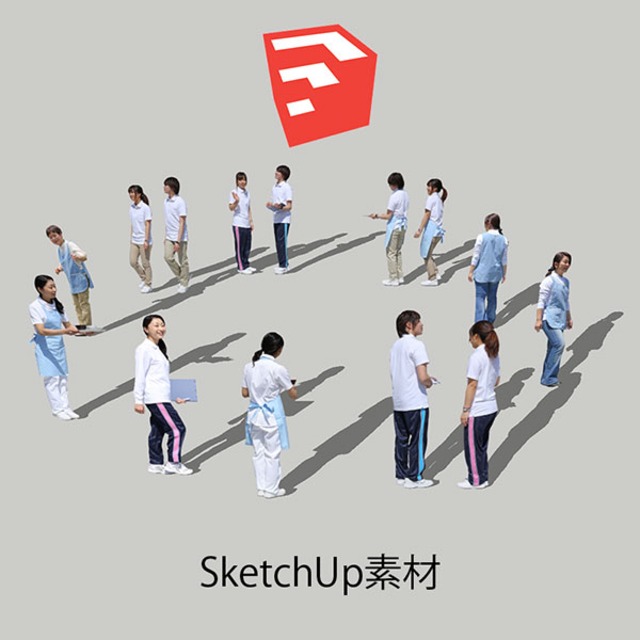 医療人物SketchUp素材10個 4p_set051 - メイン画像