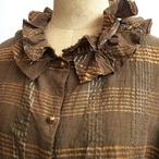 70s Metallic Plaid Blouse