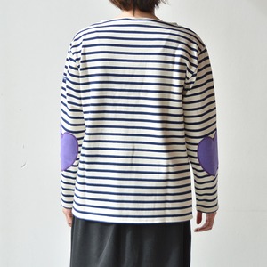 セントジェームス SAINT JAMES ウエッソンハートエルボーパッチ(24JC OUES.COUD)ECRU/MARINE(VIOLET)