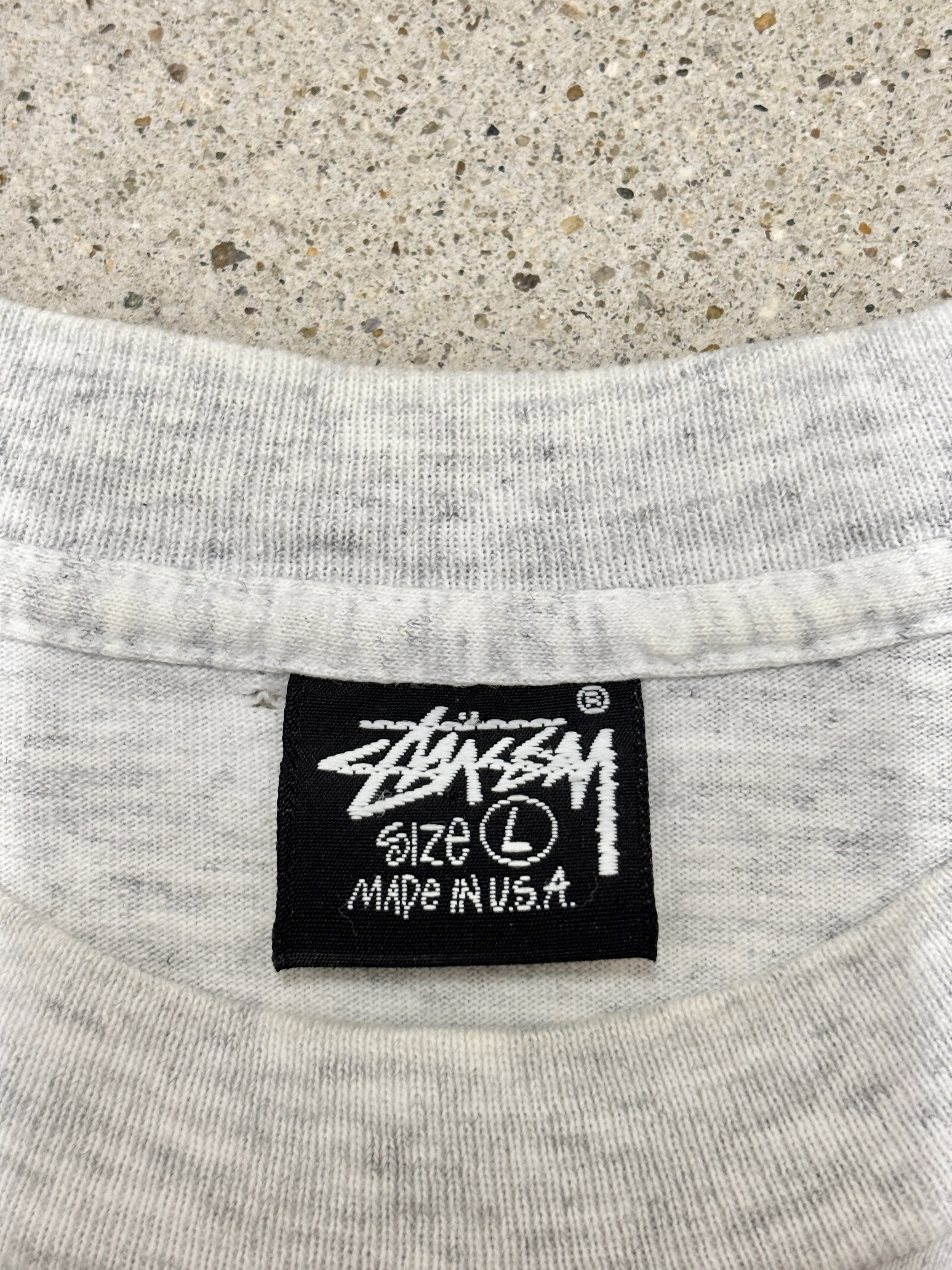 80～90s OLD STUSSY/LIKE BUTTA Tee/USA製/黒タグ/L/ロゴプリントT