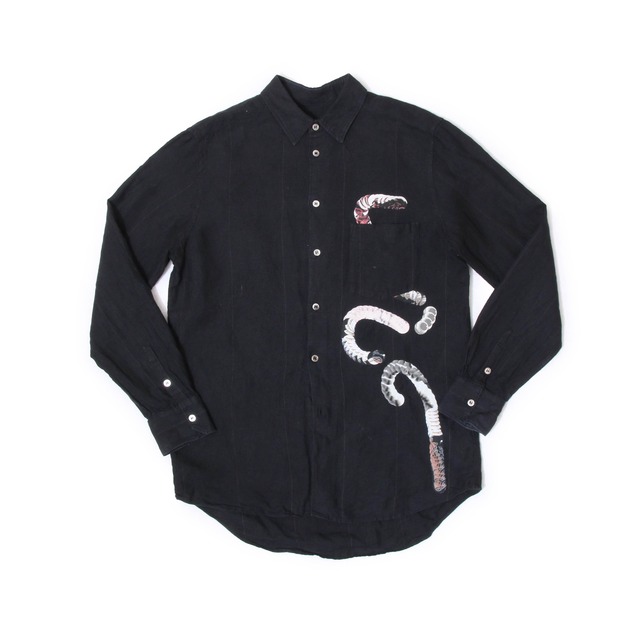 Sokusha MultiPrint BlackLinenShirt