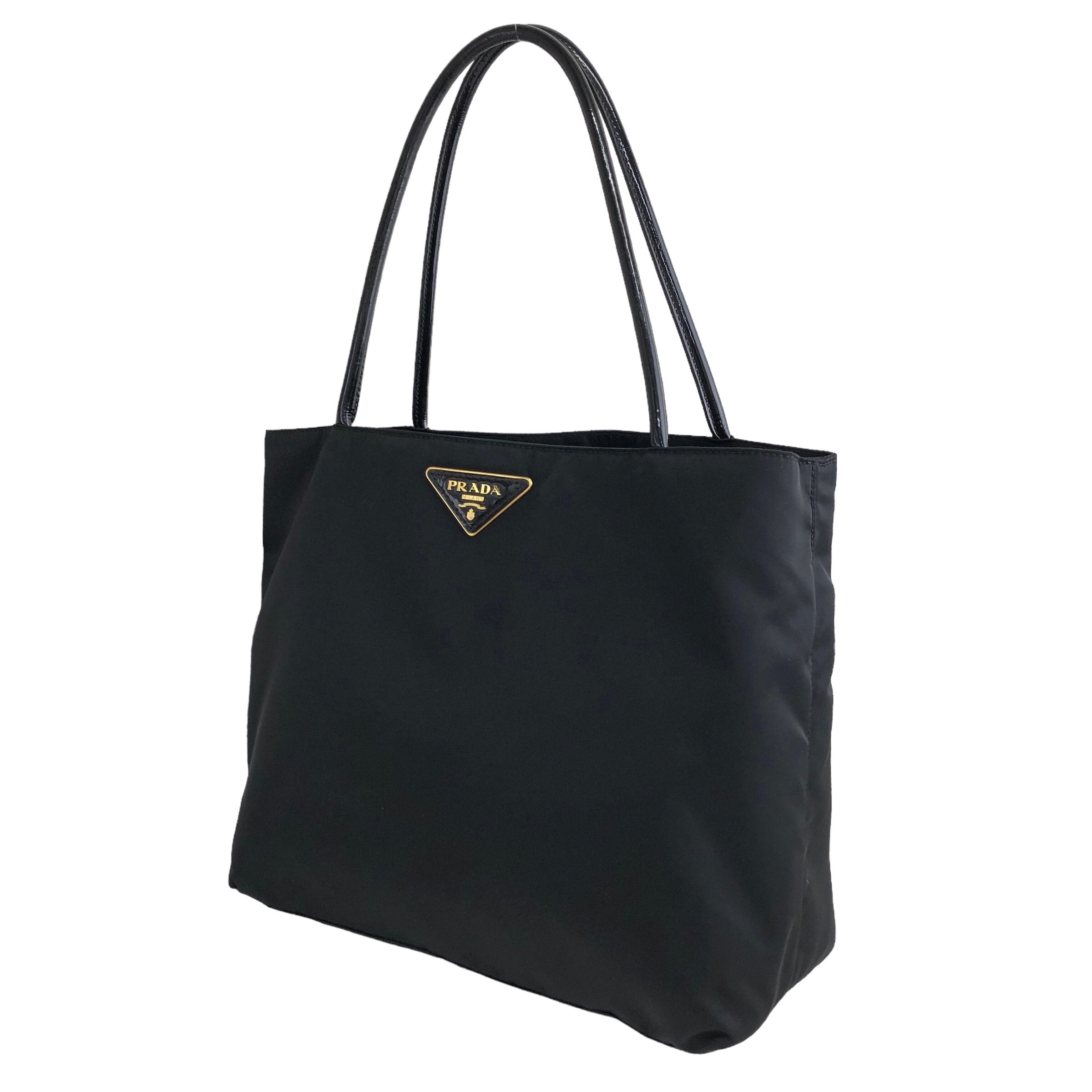 PRADA プラダ トライアングルロゴ ハンドバッグ ブラック ナイロン