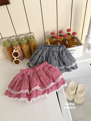 [second moment] Fruit Check Skirt / [세컨드모먼트] 후르츠체크스커트