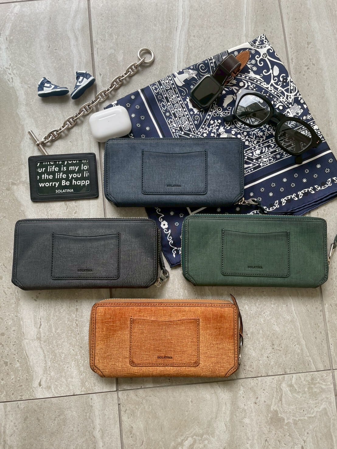 ソラチナ ラウンドファスナーロングウォレット ホースレザーメッシュ ブラウン ソラチナ 長財布 SW-36090 ラウンドファスナー（キャメル） ソラチナ