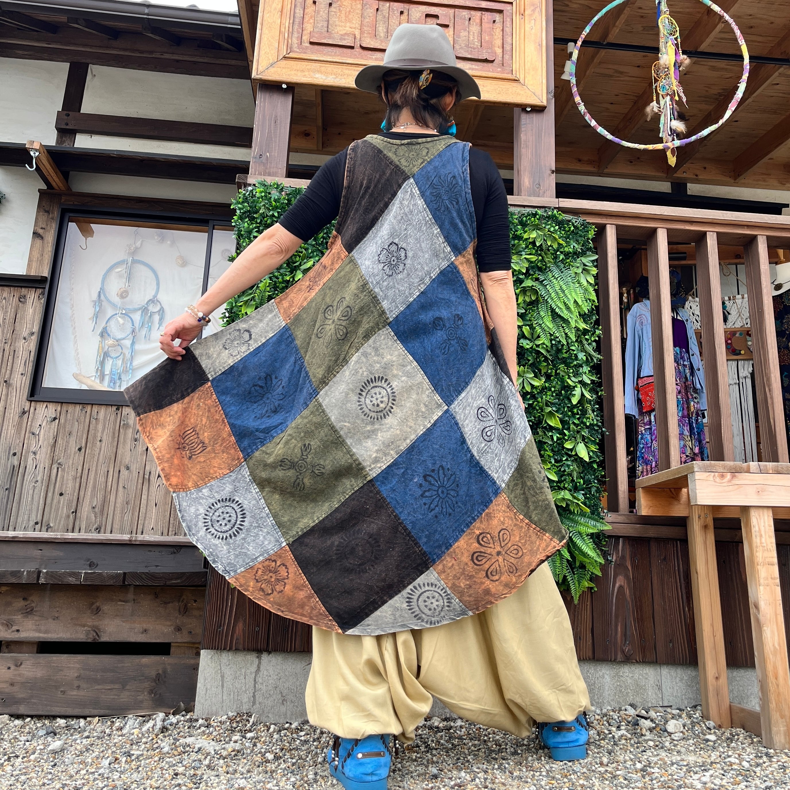 パッチワークAラインチュニック | アジアン雑貨ルチュ