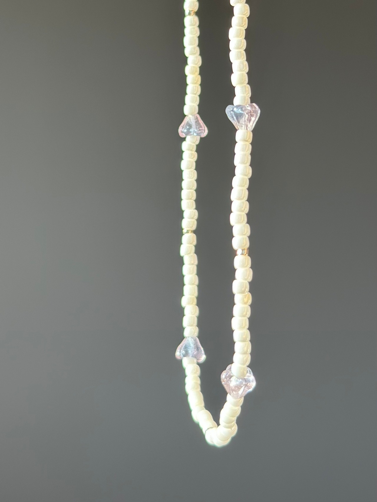 czech bellflower beads necklace【 purple 】数量限定