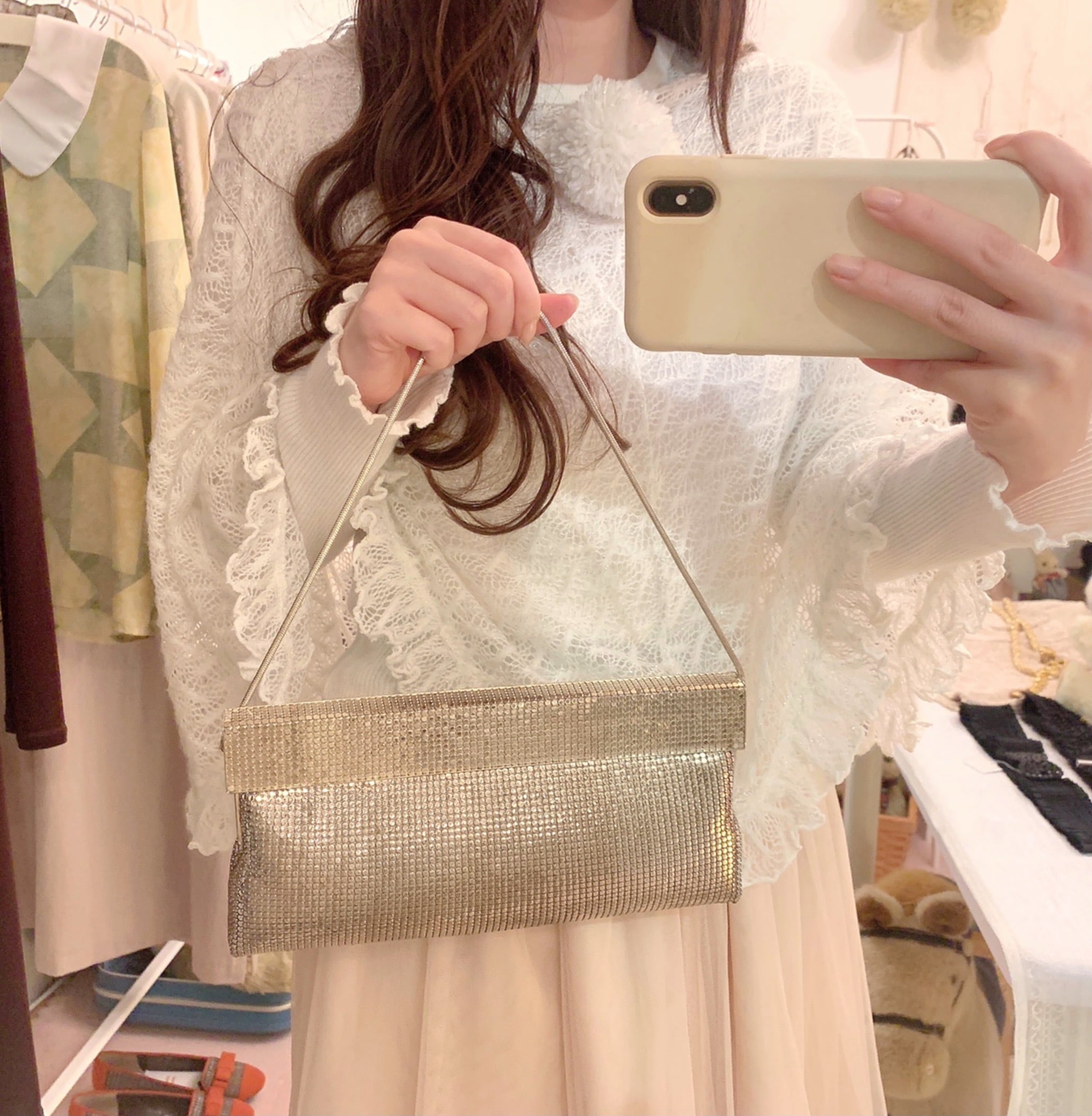 silver party bag / rectangle type
