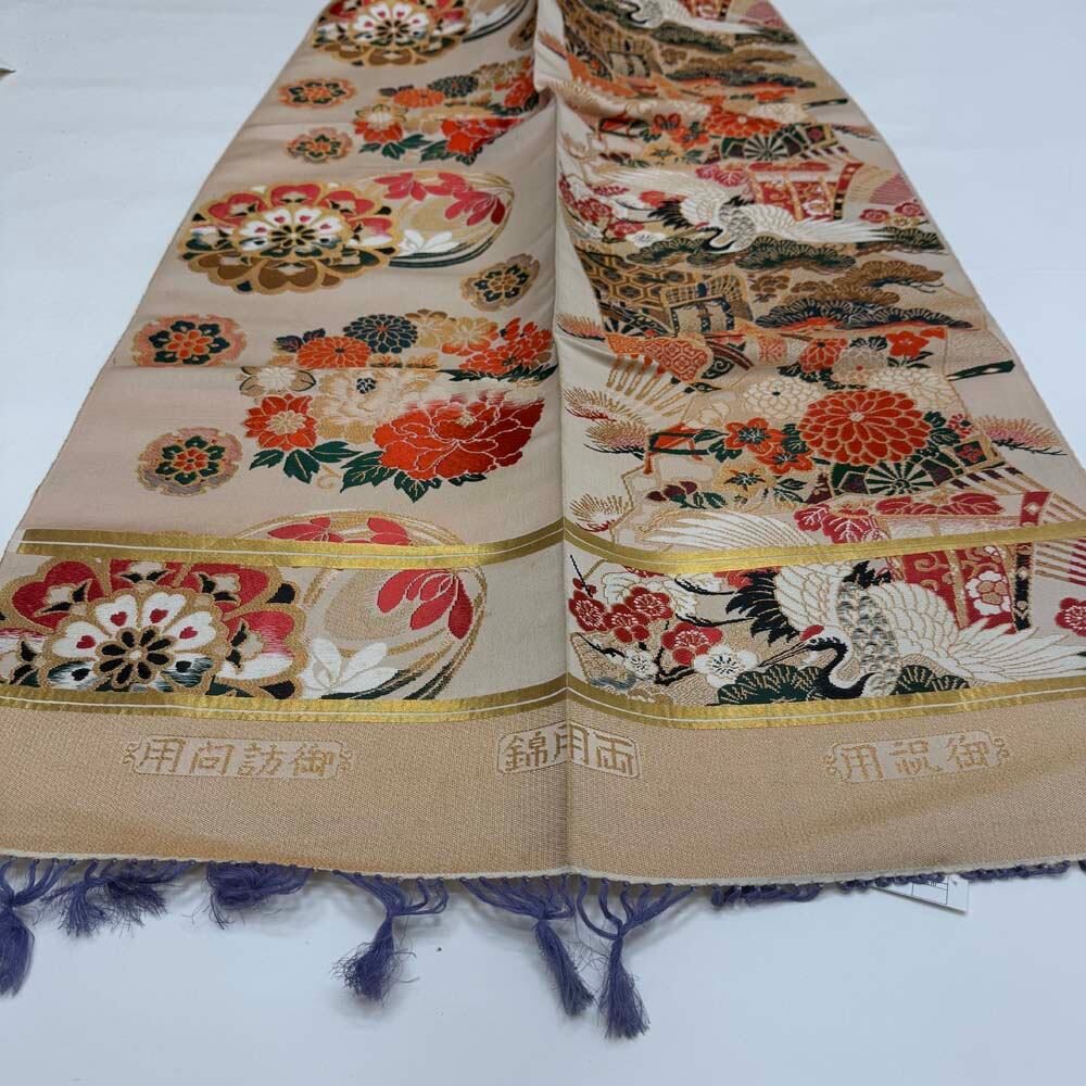 丸帯 アンティーク ヴィンテージ 未仕立て 全通 金帯 395cm 花嫁衣装 貸衣装 中古 リサイクル 結婚式 婚礼 着付け 舞台 きもの 着物 5142