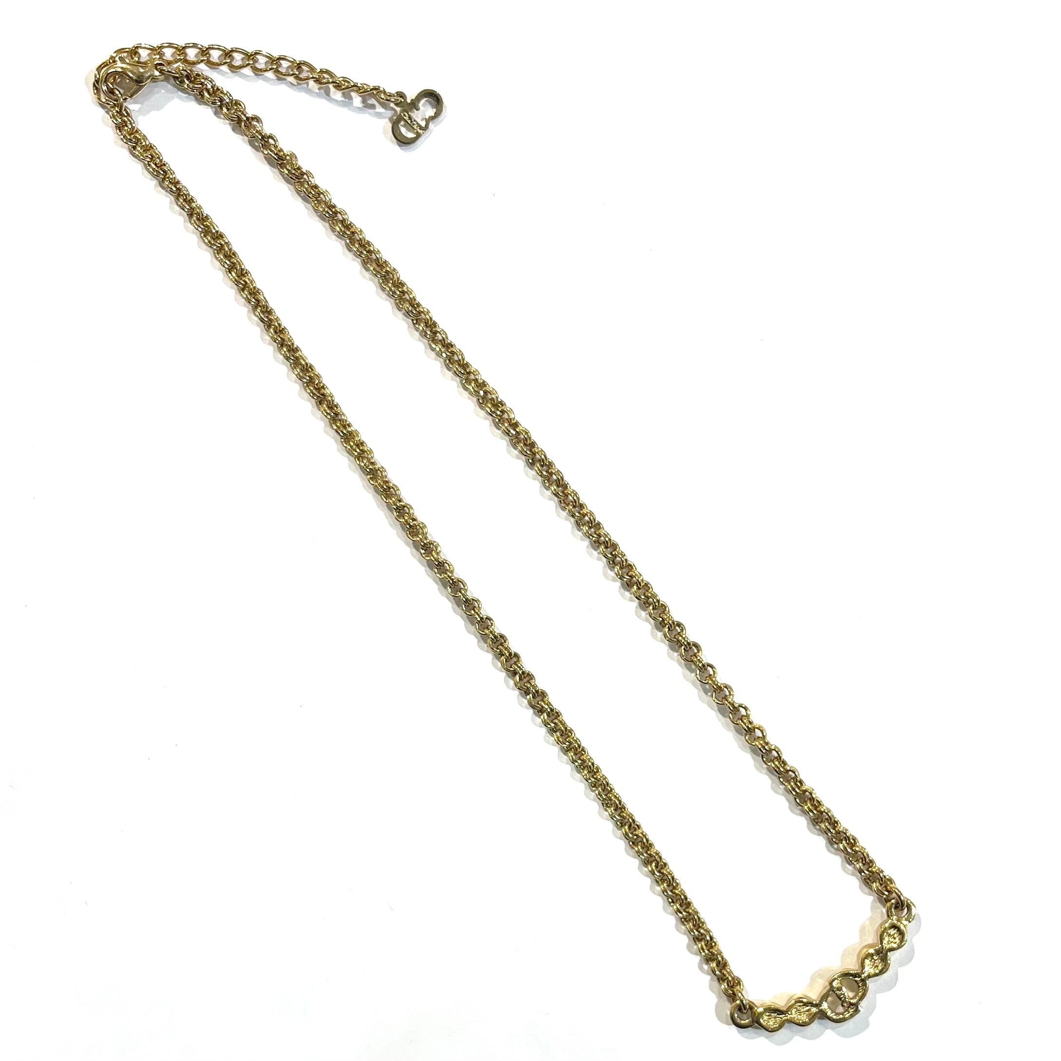 Christian Dior】2239 DIOR ディオールロゴ CDロゴ ネックレス
