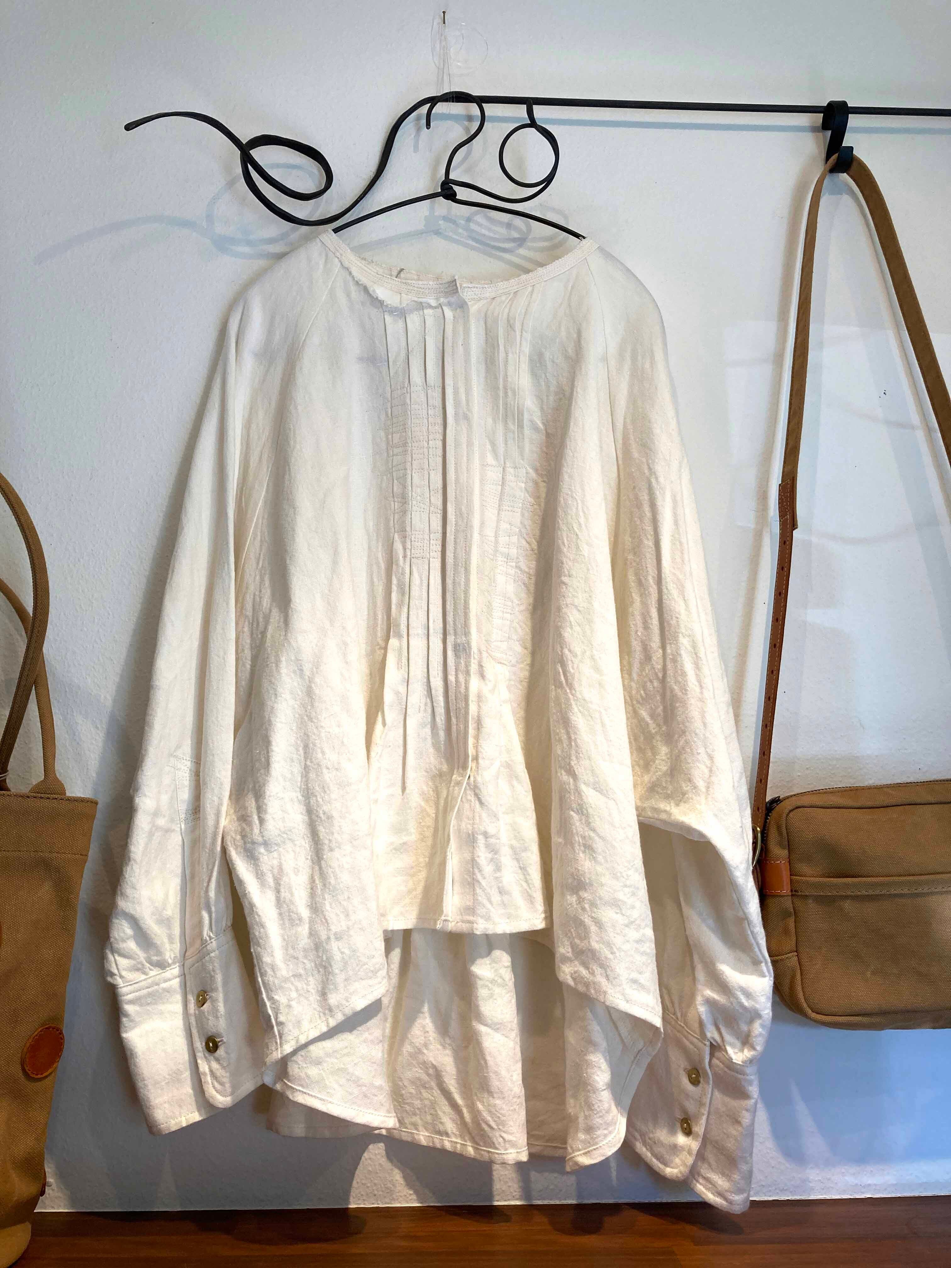 すずきみき (テキスタイル)リネンシャツ オフホワイトM