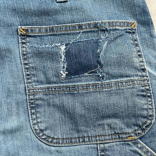 20s メキシコ製 デニム ダブルニー Carhartt 38×36 詳細写真17