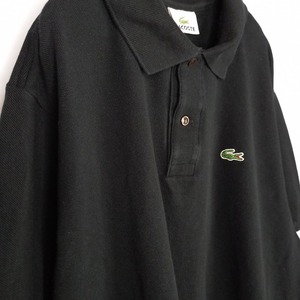 ラコステ　ポロシャツ　半袖　L1212　刺繍ロゴ　シェル　ユーロ古着　ブラック　L