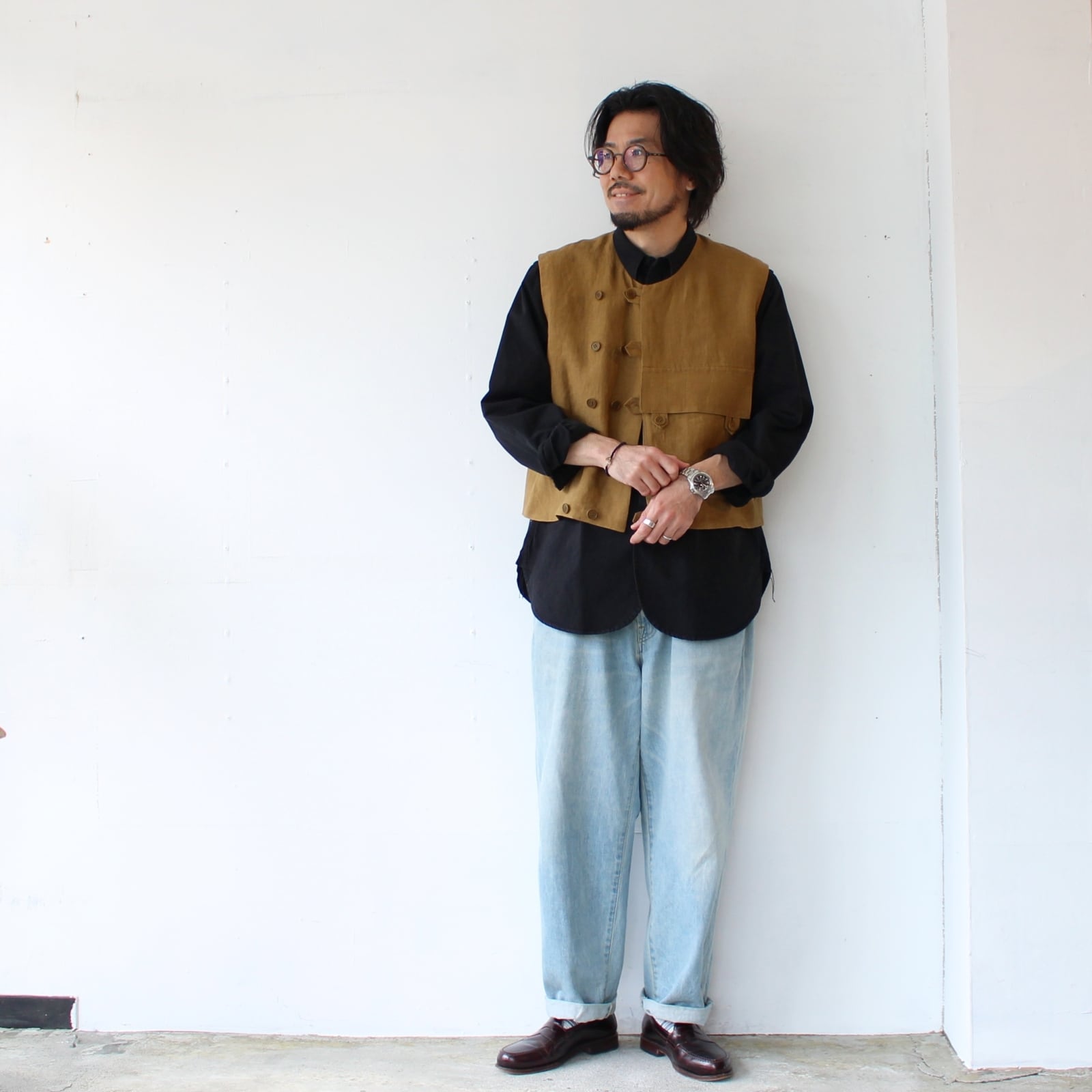 HAVERSACK リネンクロップドユーティリティベスト Linen Cropped Vest
