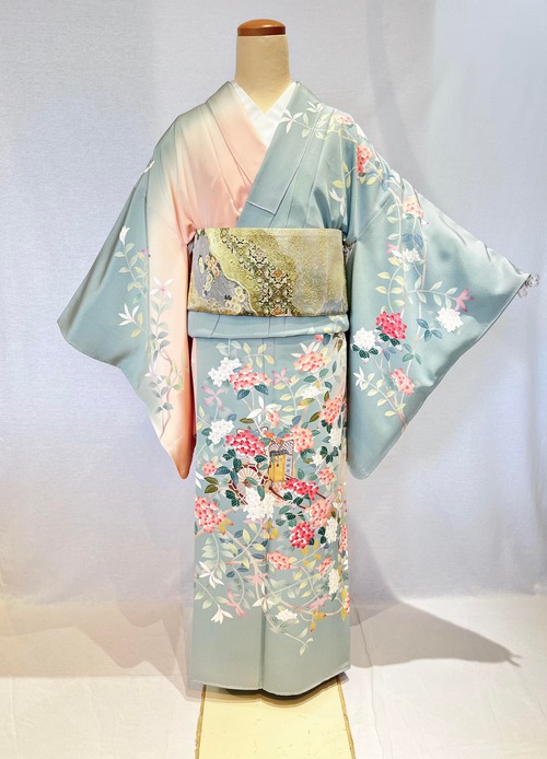 2058 友禅染訪問着作家物 袷単品  Yuzen Houmongi(lined kimono)