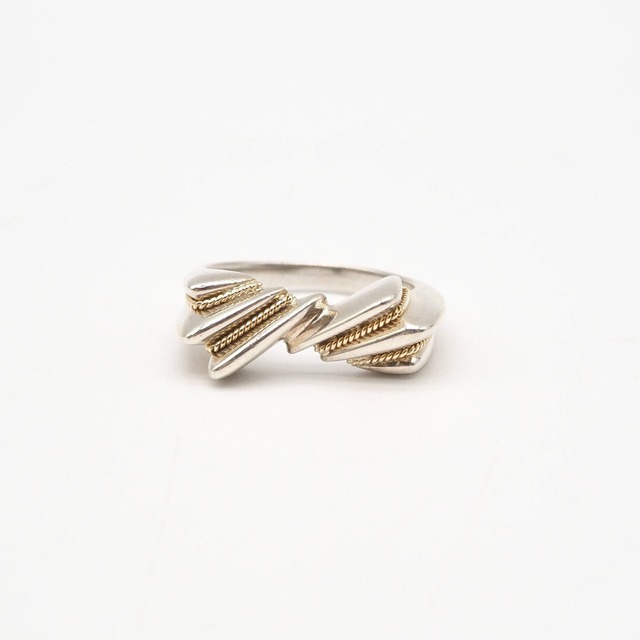 Tiffany&Co. 約11号 ツイスト リボン コンビ リング シルバー925 K18 ティファニー