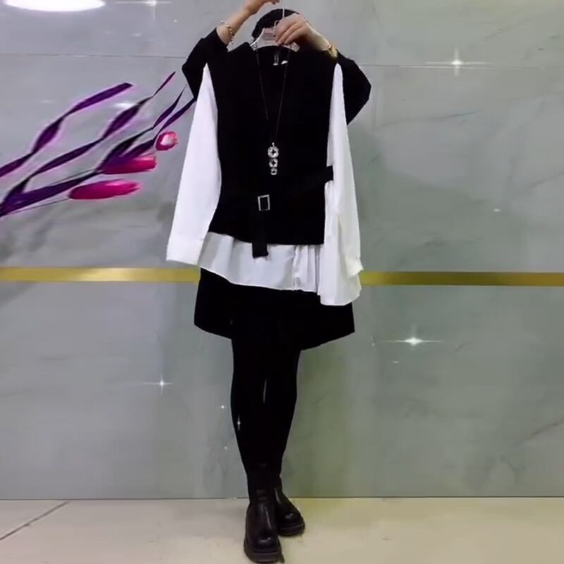 スプリングショートスカート 大きめサイズ 春物 ミックスインファッション61347672591