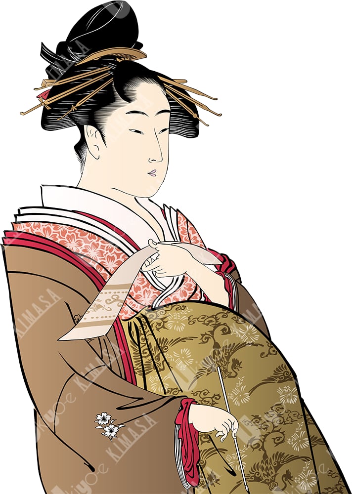 浮世絵 喜多川歌麿 美人画素材セット(厳選9点) Vol.3 | 浮世絵素材専門