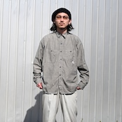 INTERIM(インテリム)MILK PAINT VINTAGE WASH BLACK SHUTTLE CHAMBRAY HYPER BIG US NAVY WORK SHIRT TYPE2