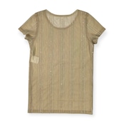 L'EQUIPE YOSHIE INABA レキップ ヨシエイナバ シースルー 半袖 Tシャツ サイズ 9 /ベージュ/日本製/ビギ