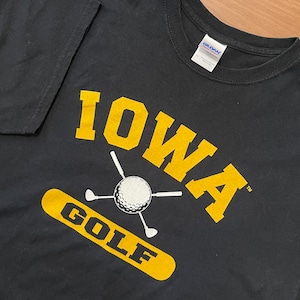 【GILDAN】カレッジ アイオワ大学 IOWA アーチロゴ Tシャツ ゴルフ GOLF ロゴ XL ビッグサイズ US古着