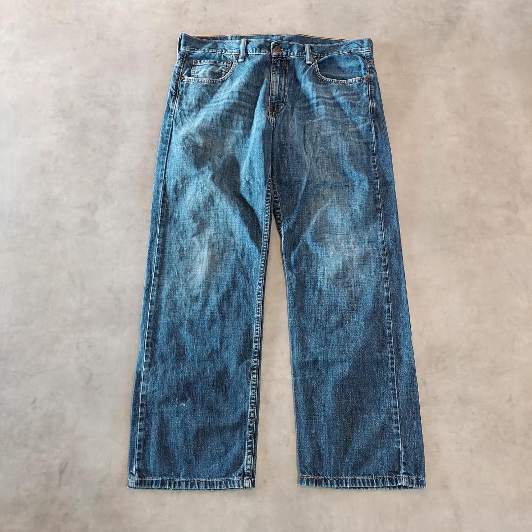 リーバイス569 Levis W34 ワイド バギー 青 古着 ヒゲ 22477
