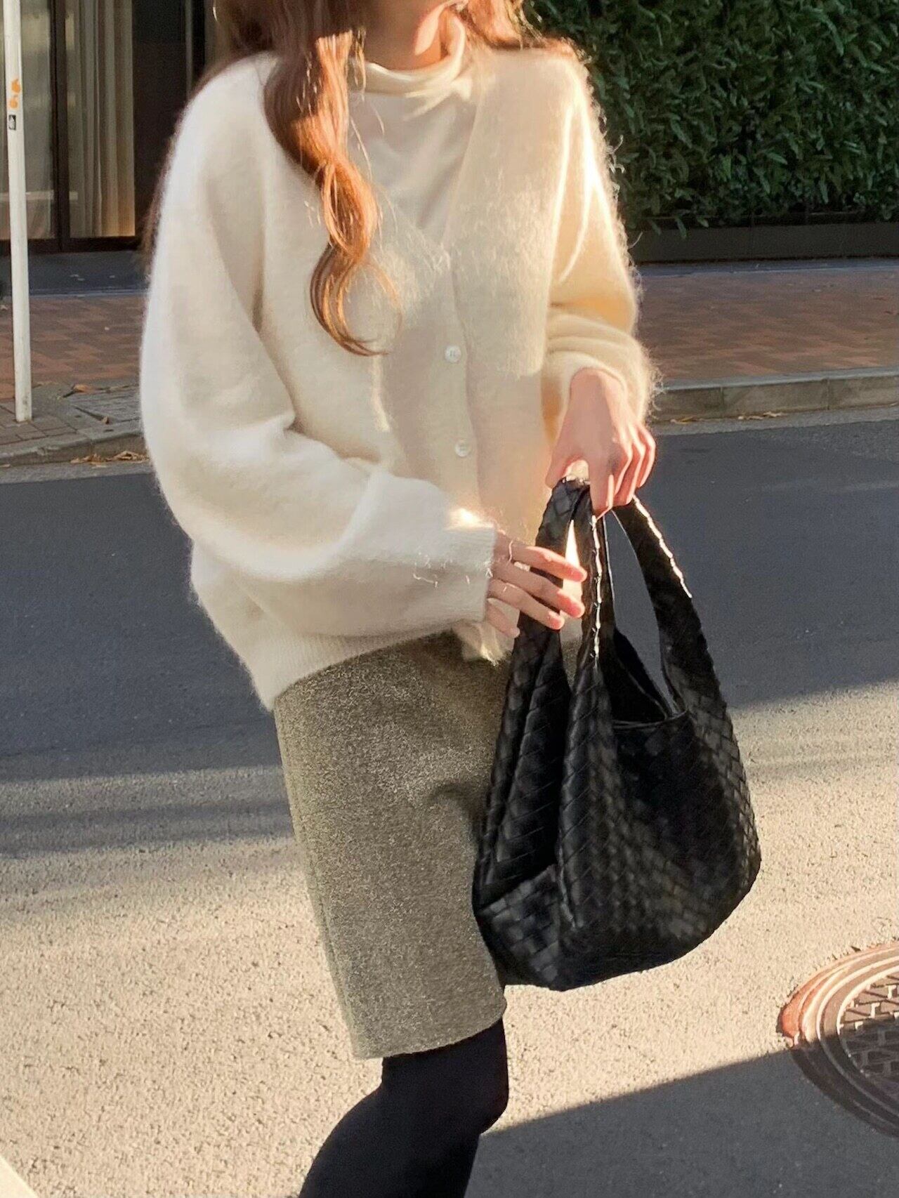 (予約) ounce / Alpaca volume holga cardigan / 2color