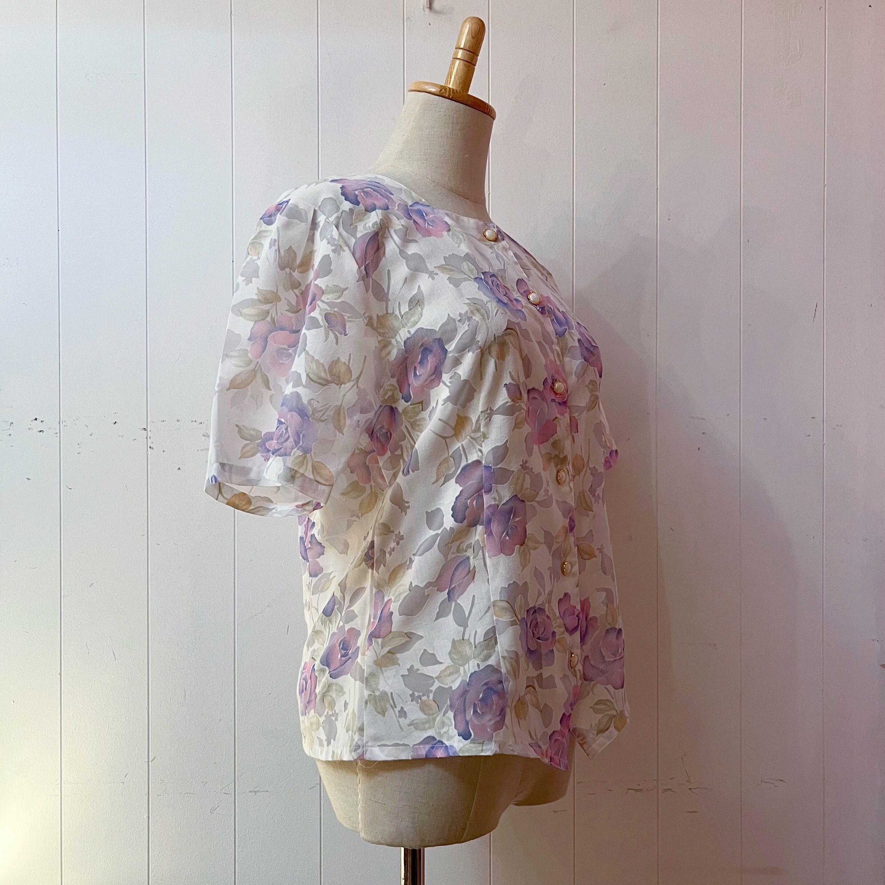 water color rose blouse