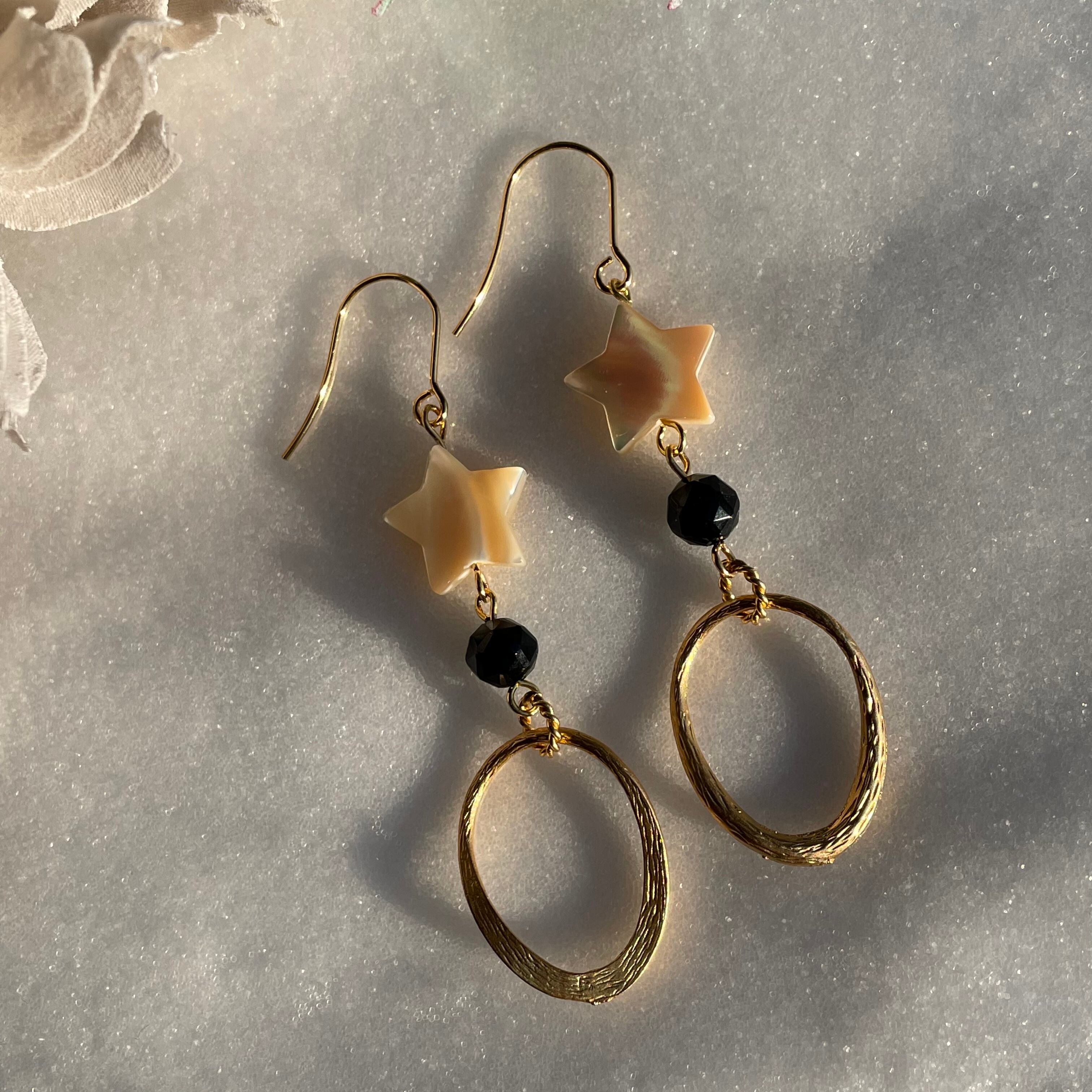 １4Kgf天然石  真夜中に笑いだすカボチャのピアス(^^) 14Kgf天然石 真夜中に笑いだすカボチャのピアス(^^)