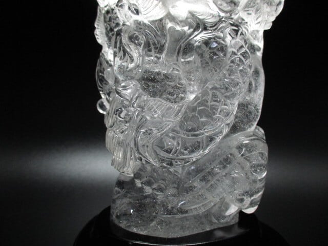 高級彫刻品　天然水晶龍　no,11