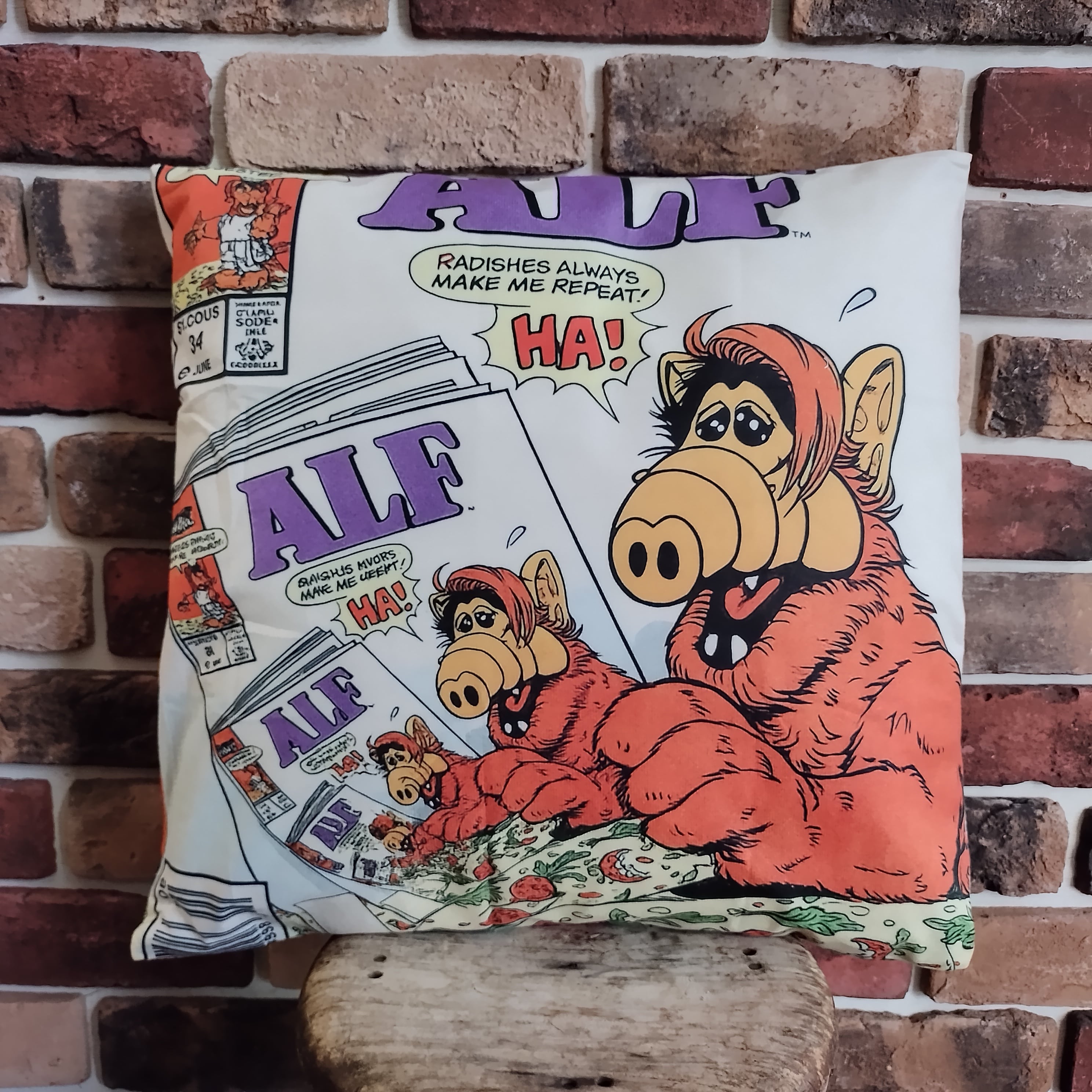 アメキャラ クッションカバー◆ALF アルフ◆アメリカン雑貨 インテリア ヌードクッション付き