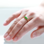フォレストグリーン翡翠リング K10YG forest green jadeite ring A貨翡翠 jd_rg1861