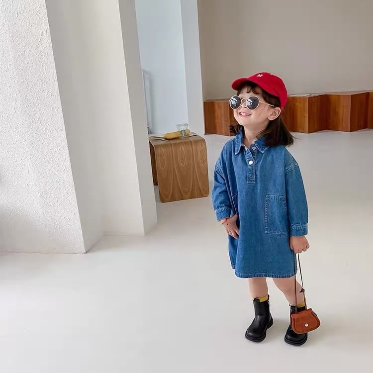 F.O kids デニムワンピース　90＊ノースリーブ、女の子、チュニック