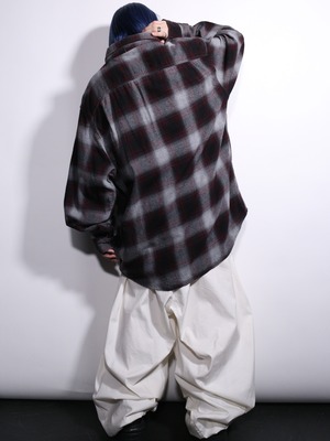 XXL super over silhouette ombre check shirt