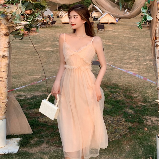 ドレス サマースタイルメッシュスリムミディスカート 夏物 ハンチェンe33392082620