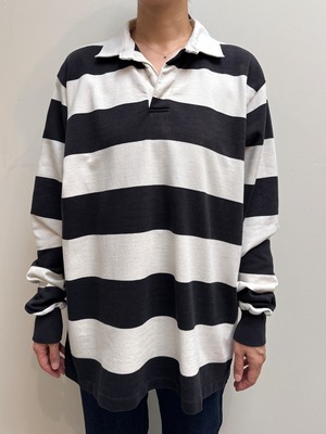CU16-8 USED THE NORTHWESTERN KNITTING COMPANY RUGBY SHIRT -NAVY-