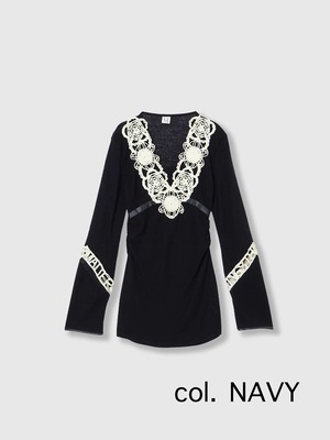 【26AW】THINGS THAT MATTER シングスザットマター / トップス / MICROCOSMOS LACE SHEER TOPS　0586TM0671P
