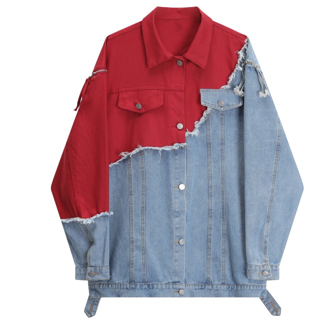 CONTRAST STITCH DESIGN DENIM JACKET 1color M-7700