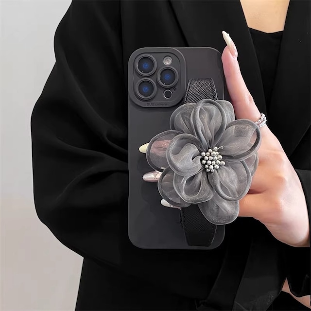 Organza flower band iPhone case　M407