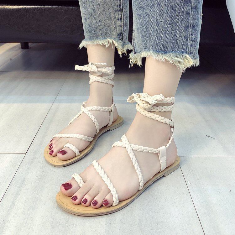 【新作】【送料無料】 35-43 eigntradeクロスボーダーラージサイズヨーロッパとアメリカンスタイルのレディースシューズフラットクロスストラップレディースサンダル工場価格-アリババ 靴 大きめサイズ ヨーロピアン 10b781756945901